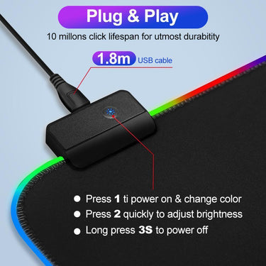 RGB LED Large Spacious Mousemat: Ideal for gaming or design work from NSE Imports #2.